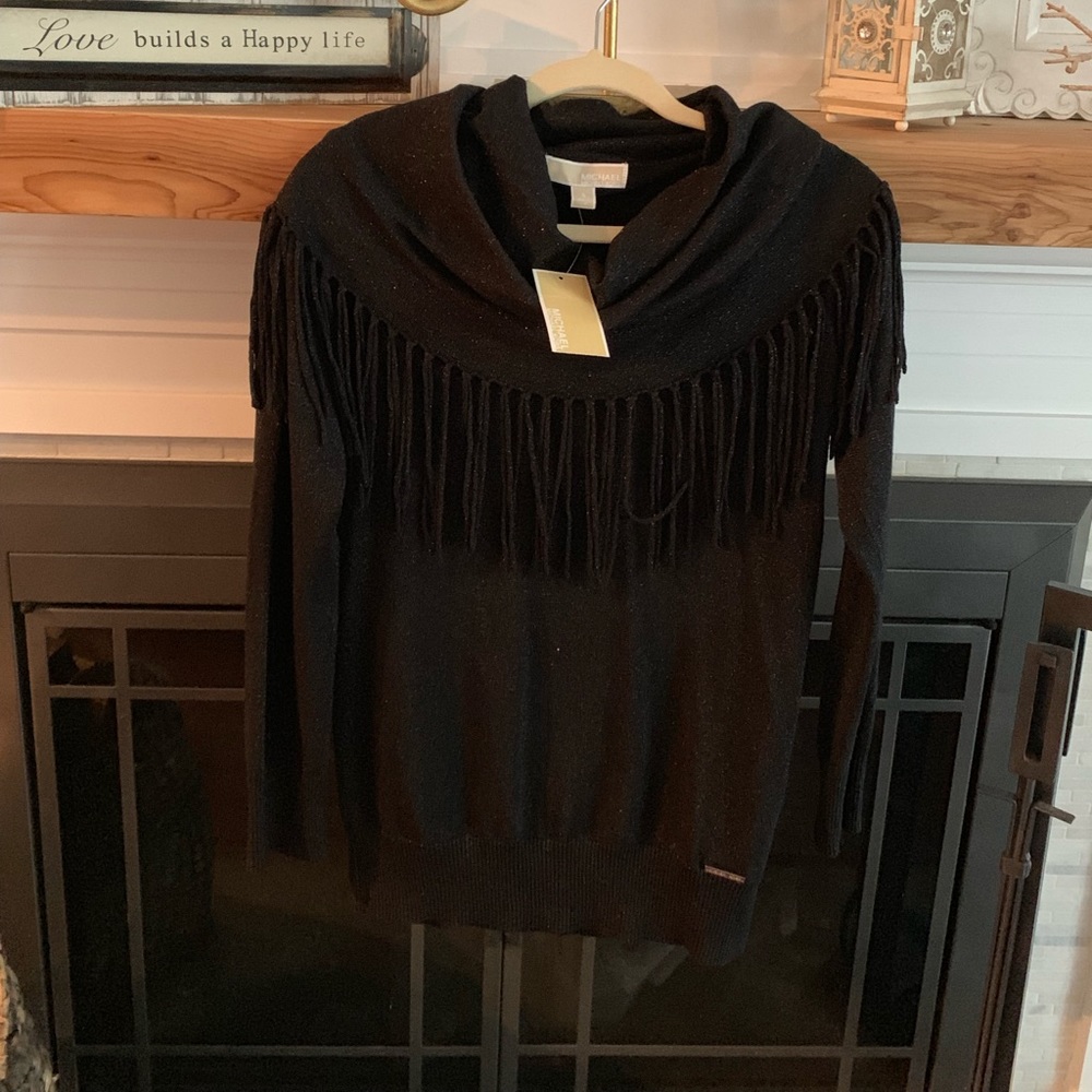 Black shiny sweater